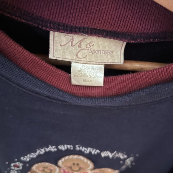 Vintage 90’s M&C Sportswear Christmas Gingerbread Grandkids Sweatshirt Medium - Picture 11 of 12